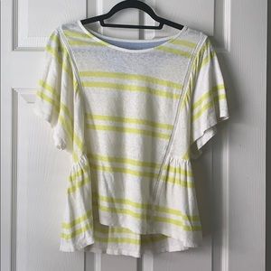 Anthropologie Striped Tie Back Top